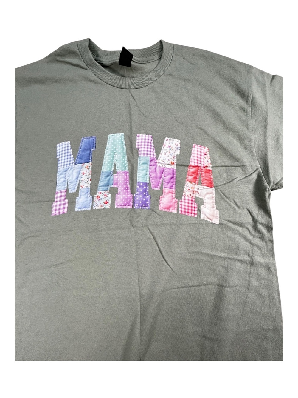 Mama Graphic Tee Medium Sage Green Boutique Boho Mom Shirt Handmade Gift - Picture 6 of 8